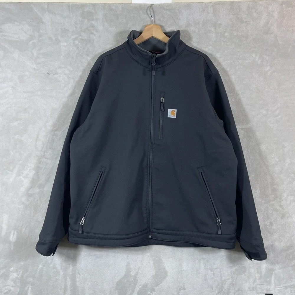 Carhartt Jacket Men 2XL Black Crowley Rain Defender Soft Shell Full Zip